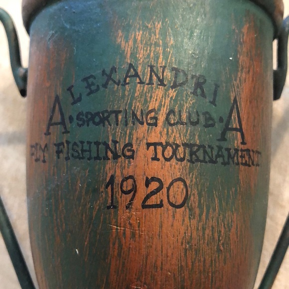 Replica vintage wood metal trophy fly fishing. - Picture 2 of 4